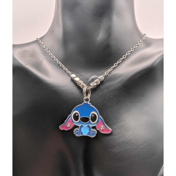 Disney Other - Silver Toned Stitch Disney Character Necklace